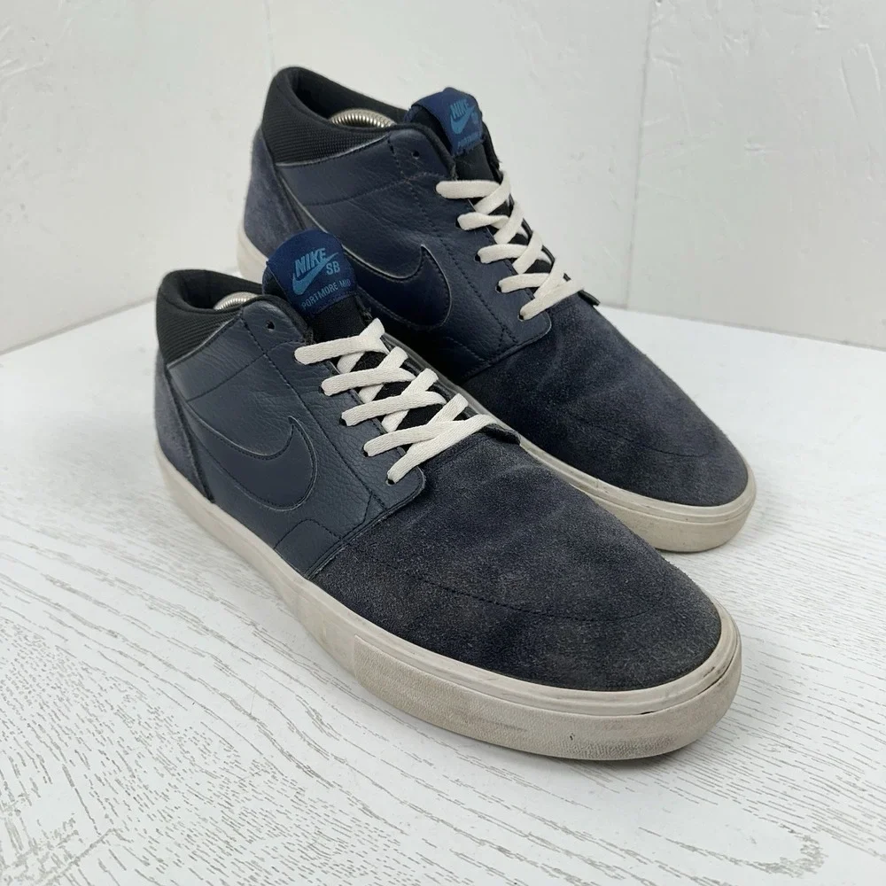 Men's 11.5 Navy Nike SB Portmore II Solar Mid Obsidian Shoes Sneakers 923198-401